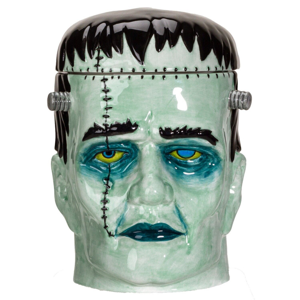 PT Frankenstein håndmalt keramisk kakeboks med lokk