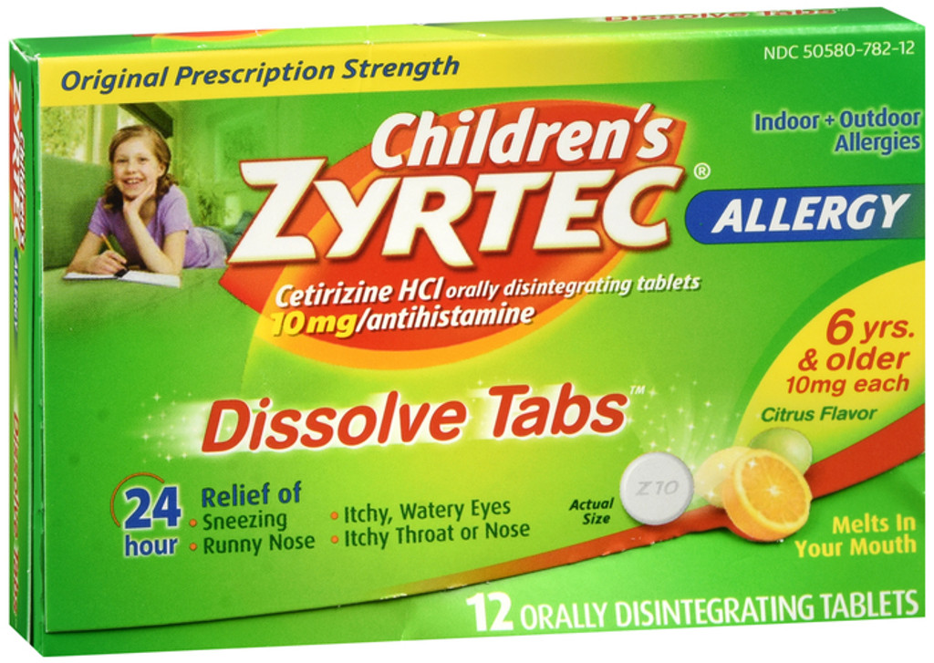  Zyrtec Allergie pour enfants Dissolve Comprimés Agrumes 12 ct