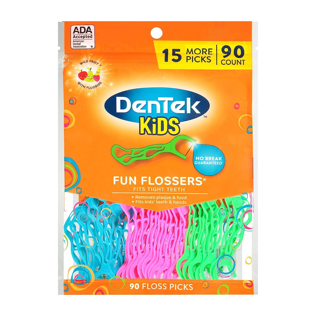 BL Dentek Kids Floss Picks Fun Flossers 90 ספירה - חבילה של 3