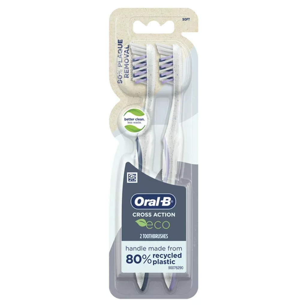 BL Oral-B Toothbrush Crossaction Eco Soft 2 Count  - Pack of 3