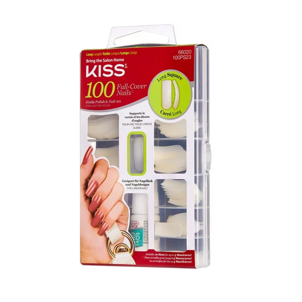 BL Kiss 100 Full Cover Nails Long Square - Pack of 3 