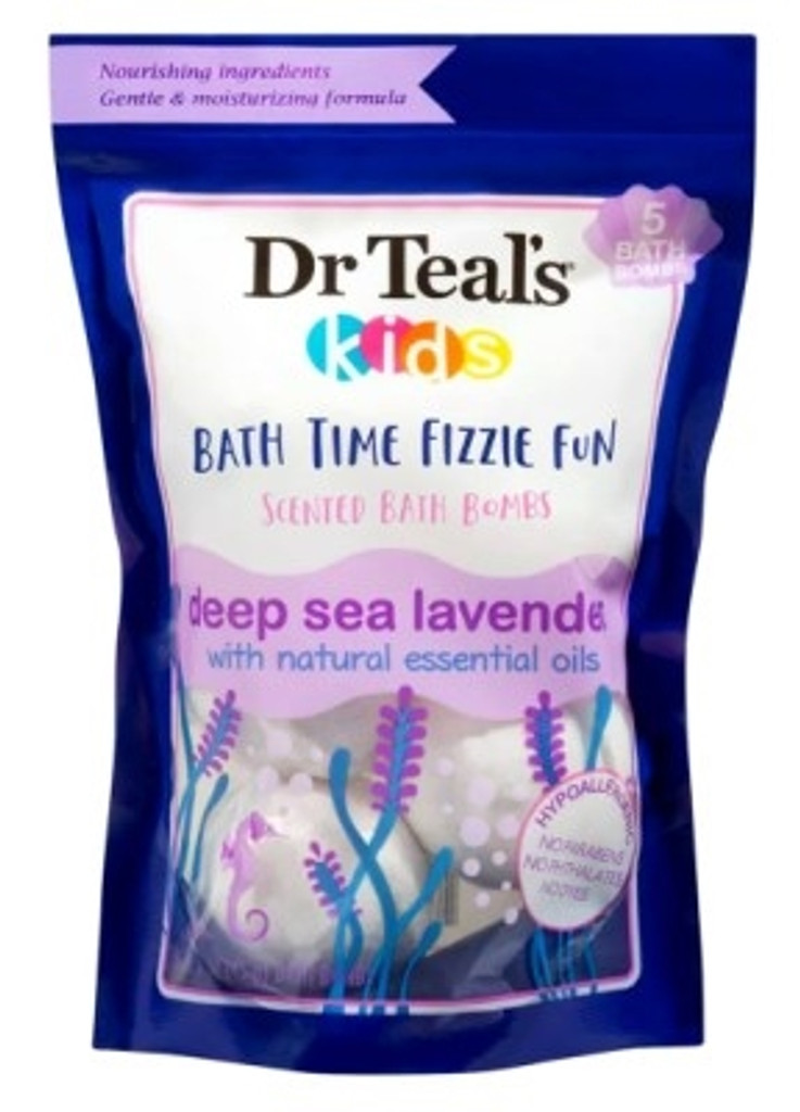 Bl dr teals bombas de banho infantis 5 ct com aroma de lavanda do mar profundo (3 peças)