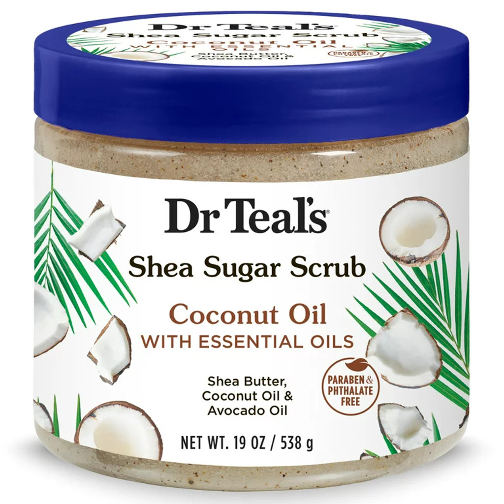 BL Dr Teals Shea Sugar Scrub Coconut Oil 19oz Jar - Pack of 3
