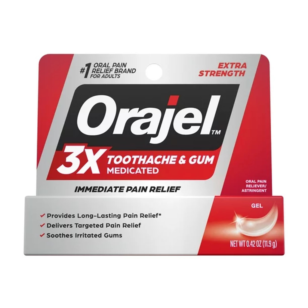 BL Orajel 3X Pasta de dientes y goma de mascar extra fuerte 0.42 oz – Paquete de 3