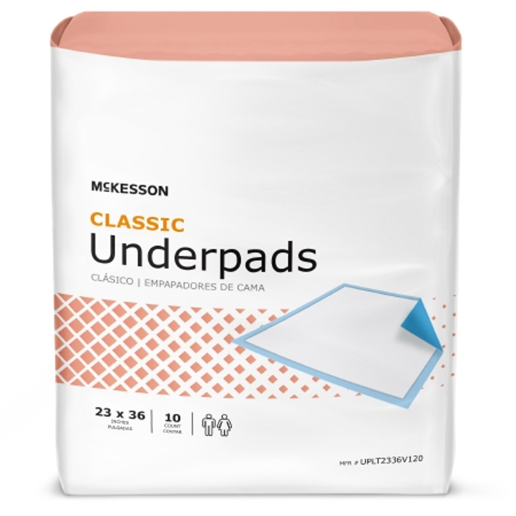 Underpad descartável mckesson classic 23 x 36 polegadas fluff mat absorção de luz
