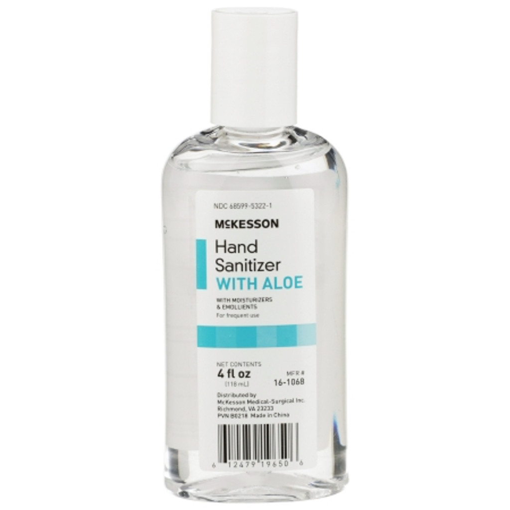 Hand Sanitizer with Aloe McKesson 4 oz. Ethyl Alcohol Gel Bottle
