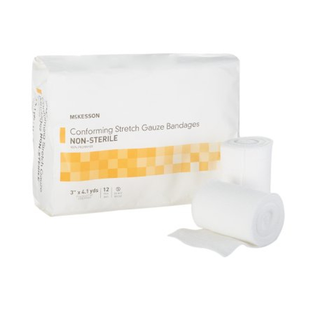 Conforming Bandage McKesson 3 Inch X 4-1/10 Yard 12 per Pack NonSterile Roll Shape
