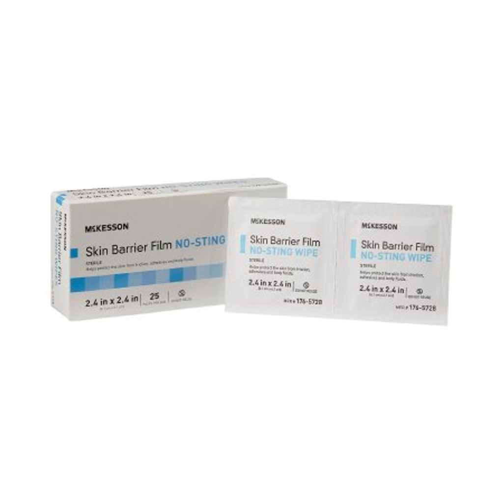 מחסום עור מגבון McKesson No Sting 75 עד 100% חוזק Hexamethyldisiloxane חבילה בודדת סטרילית
