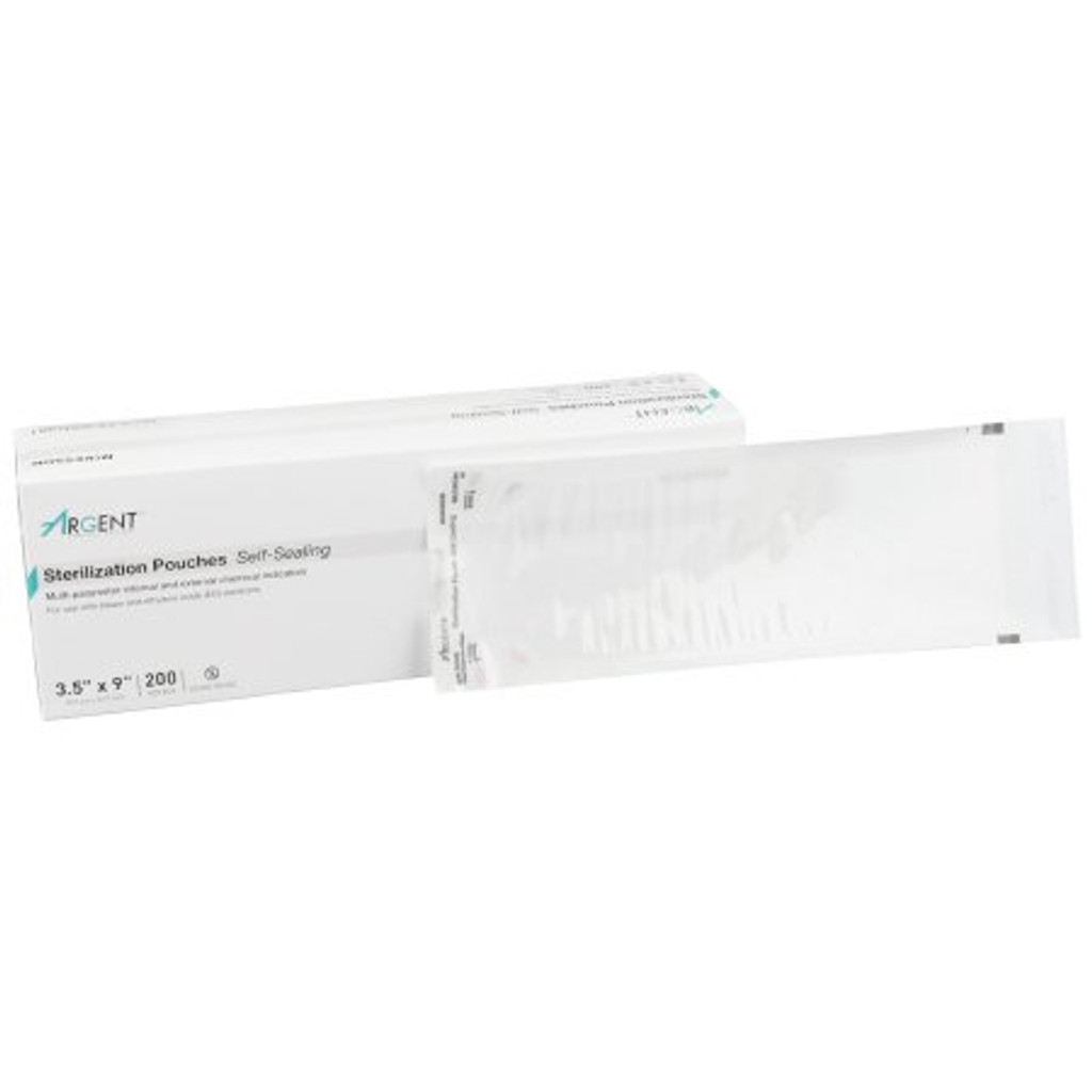 Sterilization Pouch McKesson Argent™ Sure-Check® Ethylene Oxide (EO) Gas / Steam 3-1/2 X 9 Inch Transparent / Blue Self Seal Paper / Film
