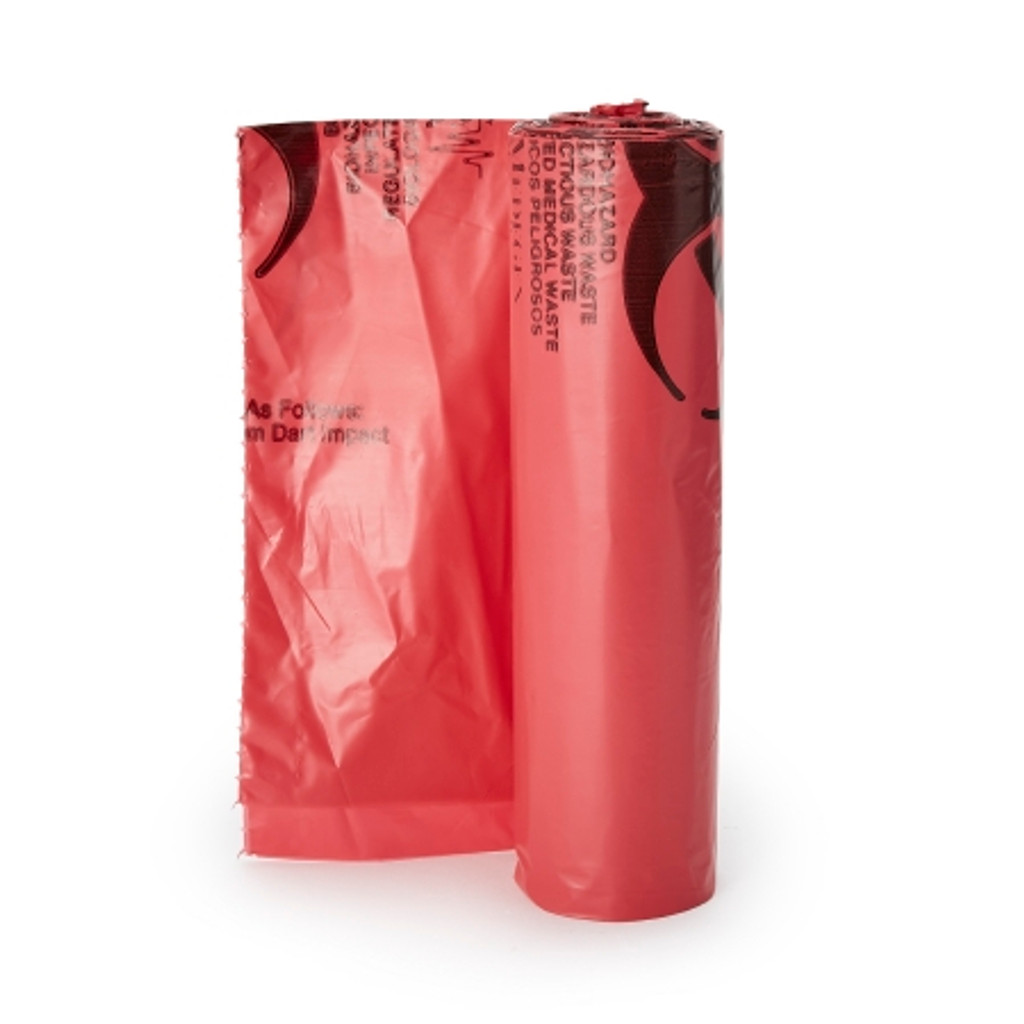 Tarttuva jätepussi McKesson 40-45 gal. Punainen laukku LLDPE 40 x 46 tuumaa
