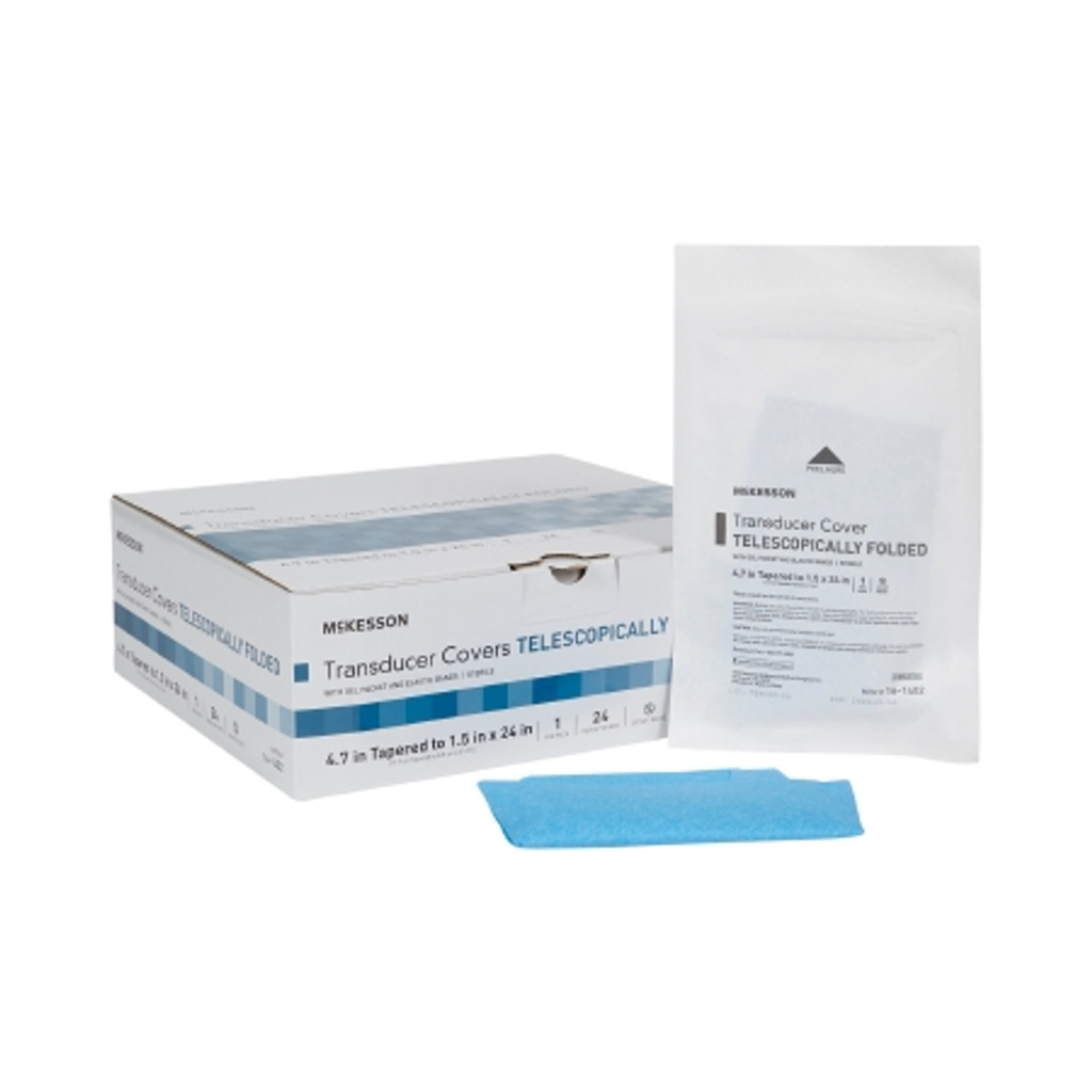 Kit de couverture pour transducteur à ultrasons McKesson 1-1/2 X 24 pouces en polyuréthane stérile à utiliser avec une sonde externe à ultrasons
