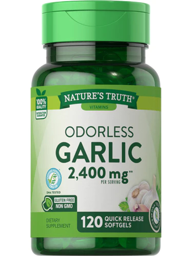 Nature's Truth Odorless Garlic 1200mg 120 Quck Release Soft Gels 