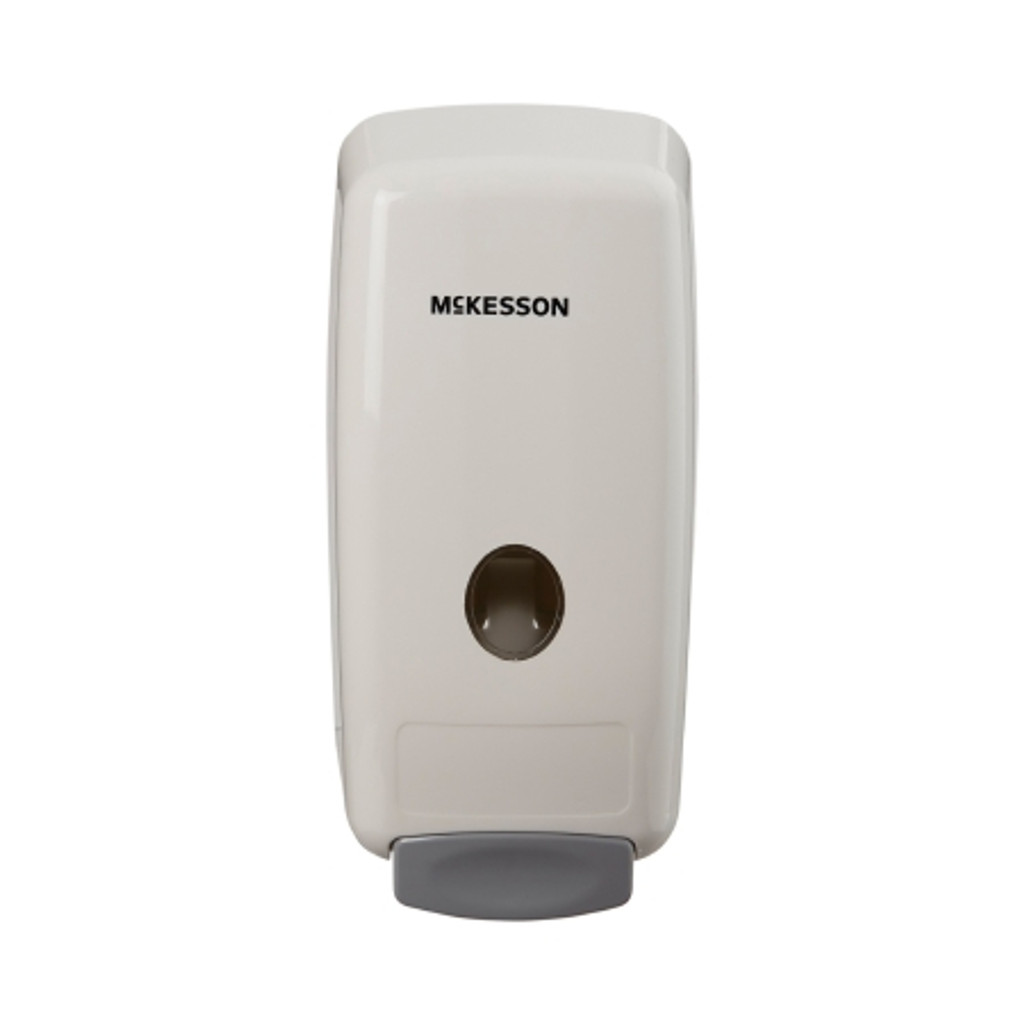 Soap Dispenser McKesson White Plastic Manual Push 1000 mL Wall Mount

