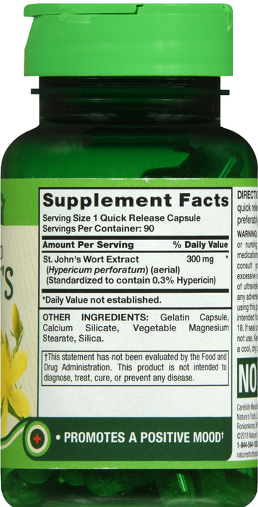 Nature's Truth St. John's Wort 300mg 90 Ct Quick Release Capsules