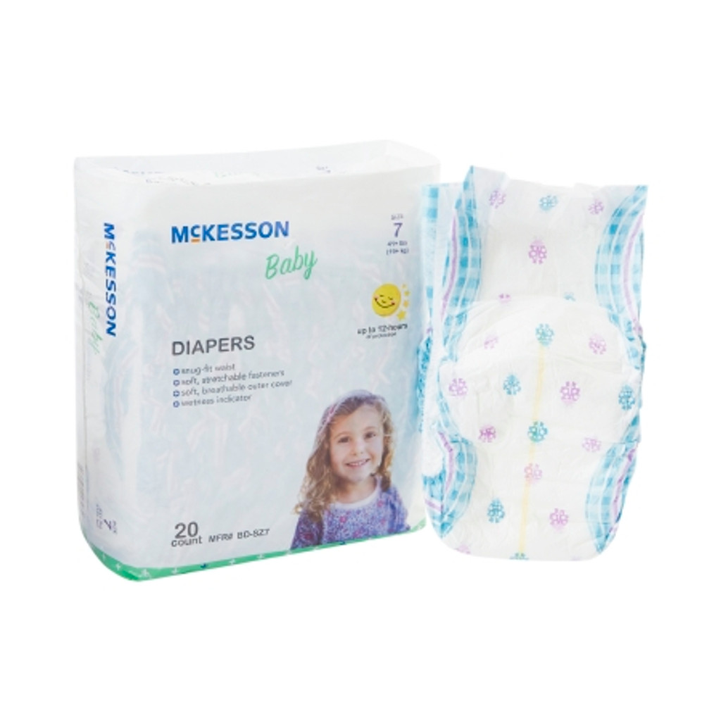 Pañal unisex para bebé mckesson tamaño 7 desechables de gran absorbencia
