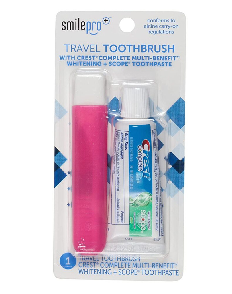 Bl smilepro+ מברשת שיניים לנסיעות עם משחת שיניים קרסט במגוון צבעים (12 חלקים)