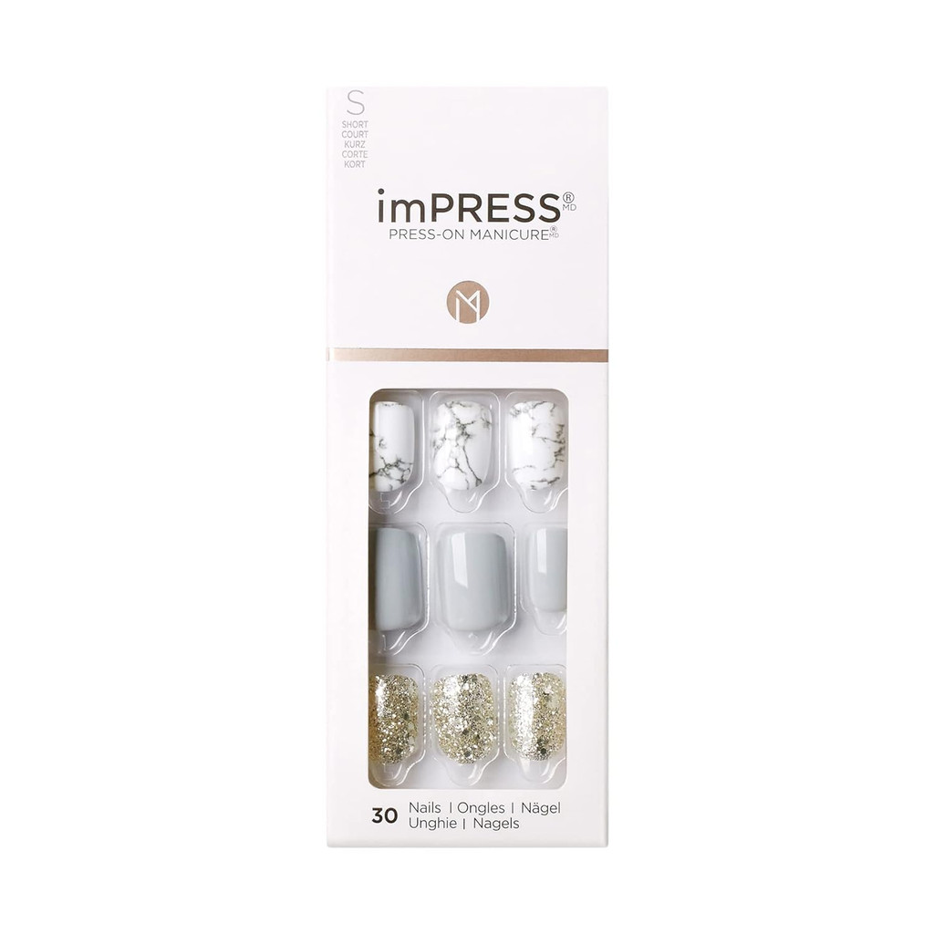 BL Kiss Impress Press-On-Manicure Kit 30 Count Knock Out Short - Pack of 3