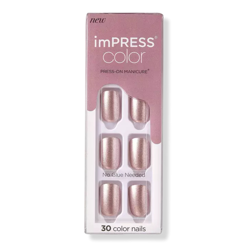 BL Kiss Impress Press-On-Manicure Nails 30 pièces Rose paralysé - Paquet de 3