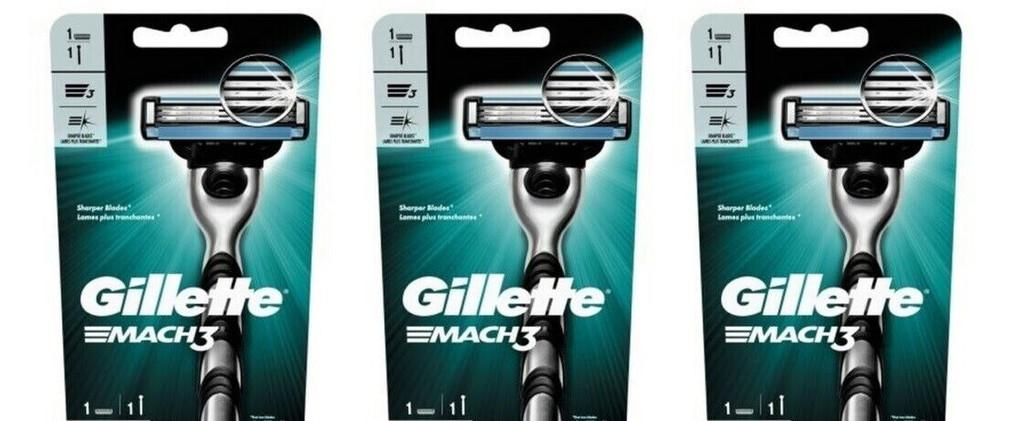 BL Gillette Mens Mach 3 barberhøvel - Pakke med 3