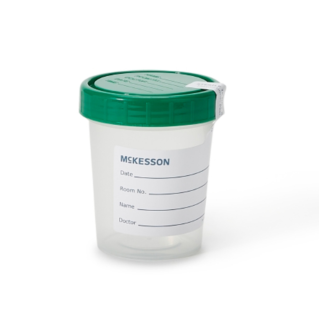 Specimen Container McKesson 120 mL (4 oz.) Screw Cap Sterile Inside Only
