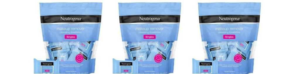 BL Neutrogena Make-Up Remover Towelettes Singles 20 Count - Pack of 3