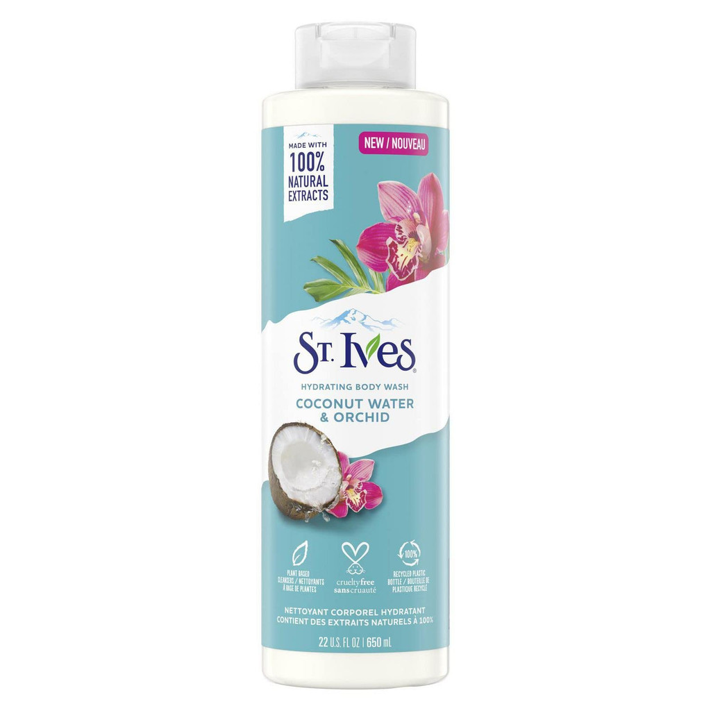 BL St Ives Body Wash Eau de noix de coco et orchidée 22 oz - Paquet de 3