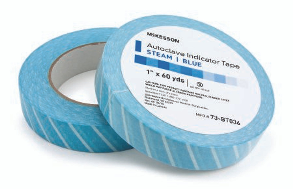 Steam indikator tape mckesson 1 tomme x 60 yard damp
