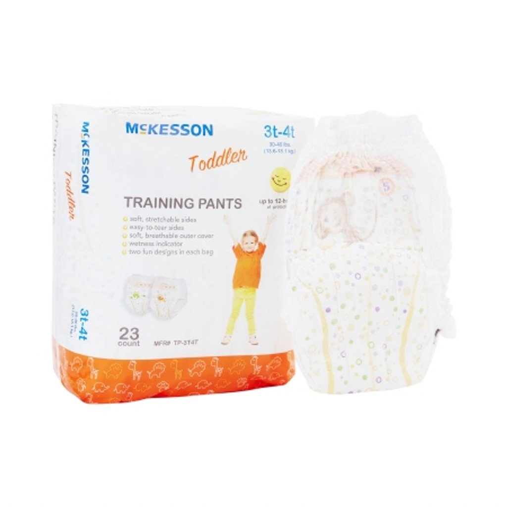 Unisex træningsbukser til småbørn McKesson Pull On med afrivningssømme Størrelse 3T til 4T Engangs tung absorberingsevne
