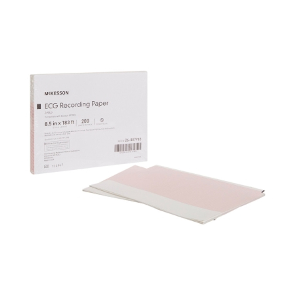 Diagnostic Recording Paper McKesson Thermal Paper 8-1/2 Inch X 183 Foot Z-Fold Red Grid
