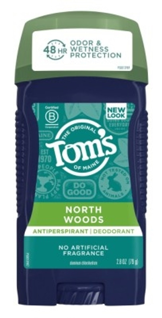 BL Toms Natural Deodorant Mens Stick North Woods 2.8oz - Pack of 3