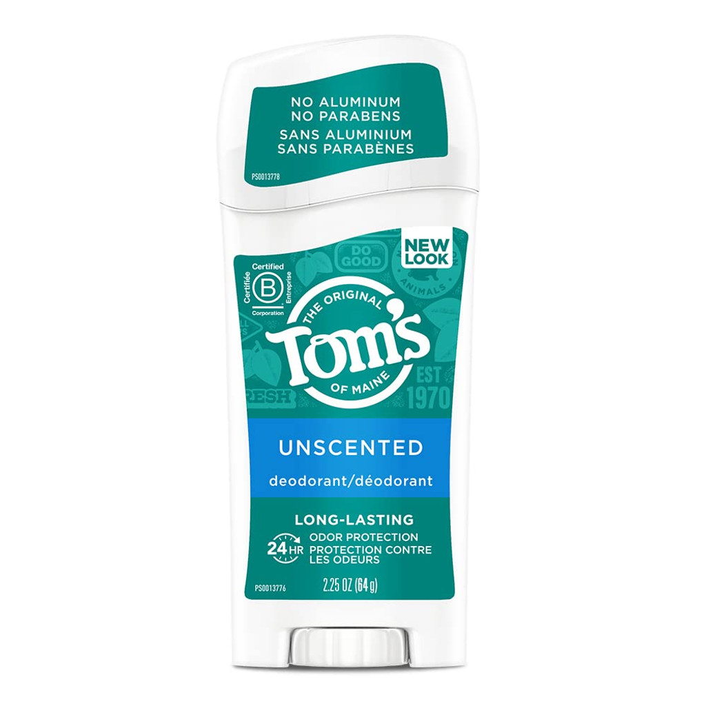 BL Toms Natural Deodorant Stick Long- Lasting Unscented 2.25oz - Pack of 3