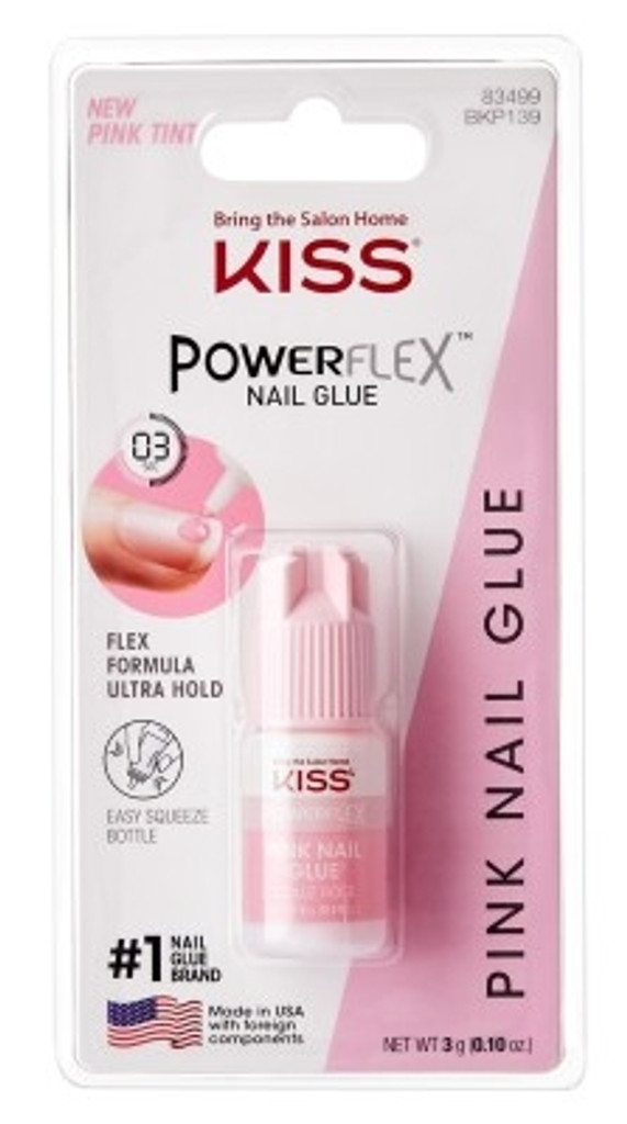 BL Kiss Powerflex Nail Glue Pink Tint 0.10oz - Pack of 3