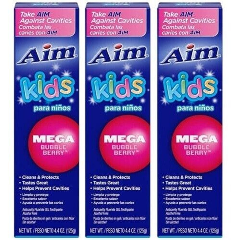 BL Aim Kids Toothpaste Mega Bubble Berry 4.4oz - Pack of 3