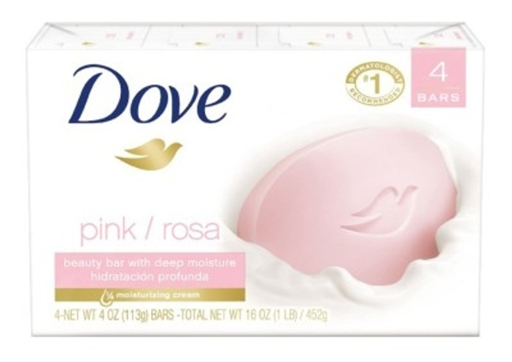 BL Dove Bar Soap Pink/Rosa 3,75 oz 4 Count - Pakke med 3