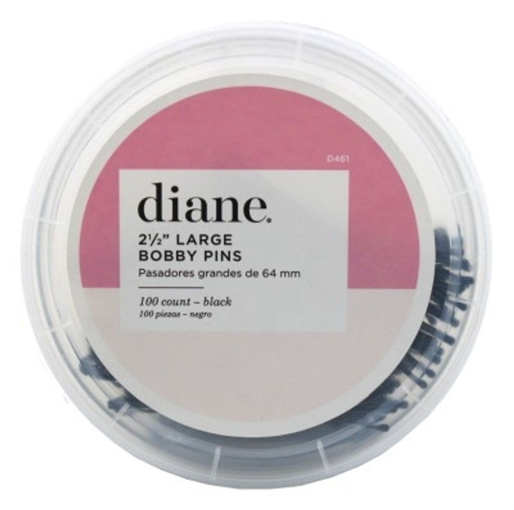 BL Diane Bobby Pins 2.5Inch Large Black 100 Count Tub - Pack of 3