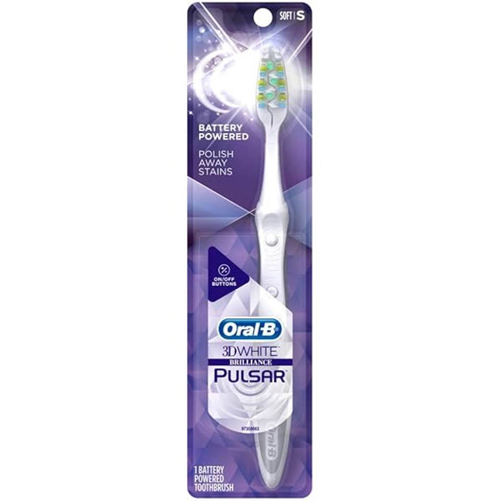 מברשת שיניים bl oral-b pulsar soft 3d לבן (מופעל על סוללה) - מארז של 3