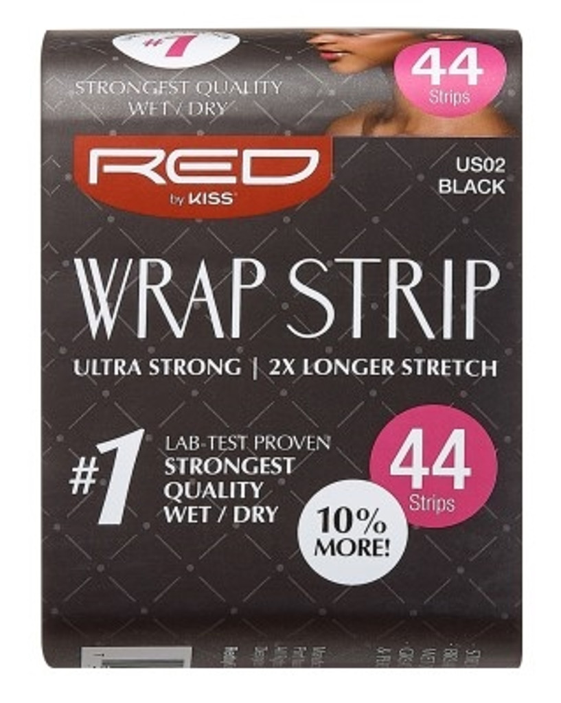 Bl kiss red wrap strip ultrastærk sort 44 strips 3,5 tommer (6 stykker)