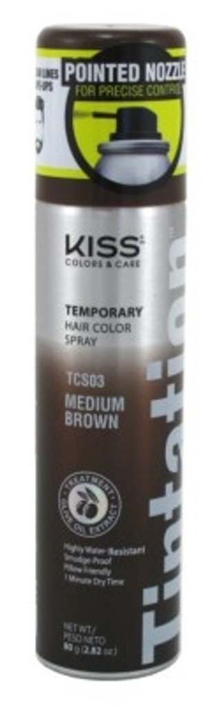 BL Kiss Tintation Midlertidig fargespray Medium Brown 2.82oz - Pakke med 3