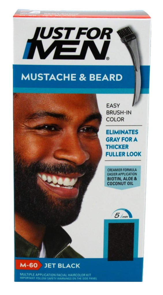 BL Just For Men Mustache & Beard #M-60 Jet Black Color Gel - Pack of 3