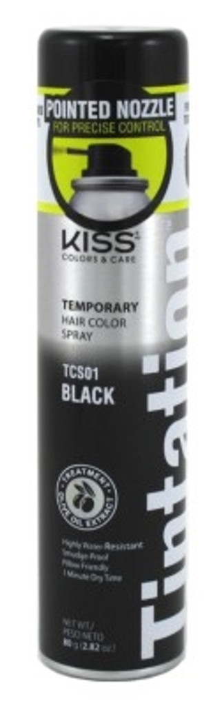 BL Kiss Tintation Spray de color temporal negro 2.82 oz – Paquete de 3