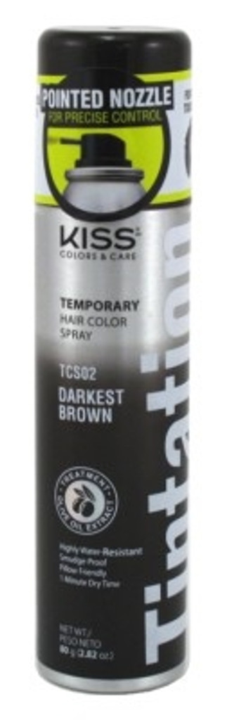 BL Kiss Tintation Temporary Color Spray Darkest Brown 2,82oz - Pakke med 3