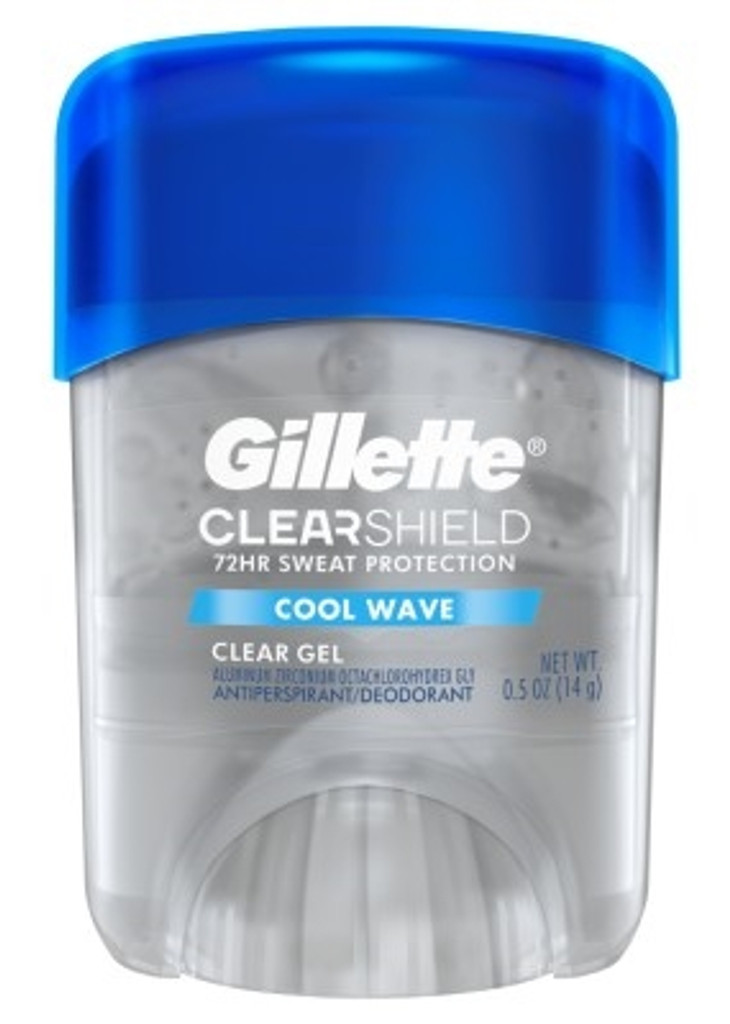 BL Gillette Deodorant Clearshield Clear Gel Cool Wave 0.5oz (12 Pieces)