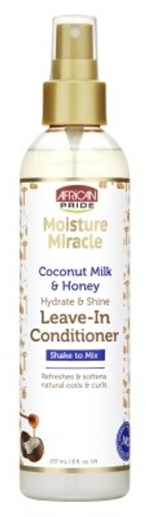 BL African Pride Après-shampooing sans rinçage au lait de coco/miel 8oz - Paquet de 3