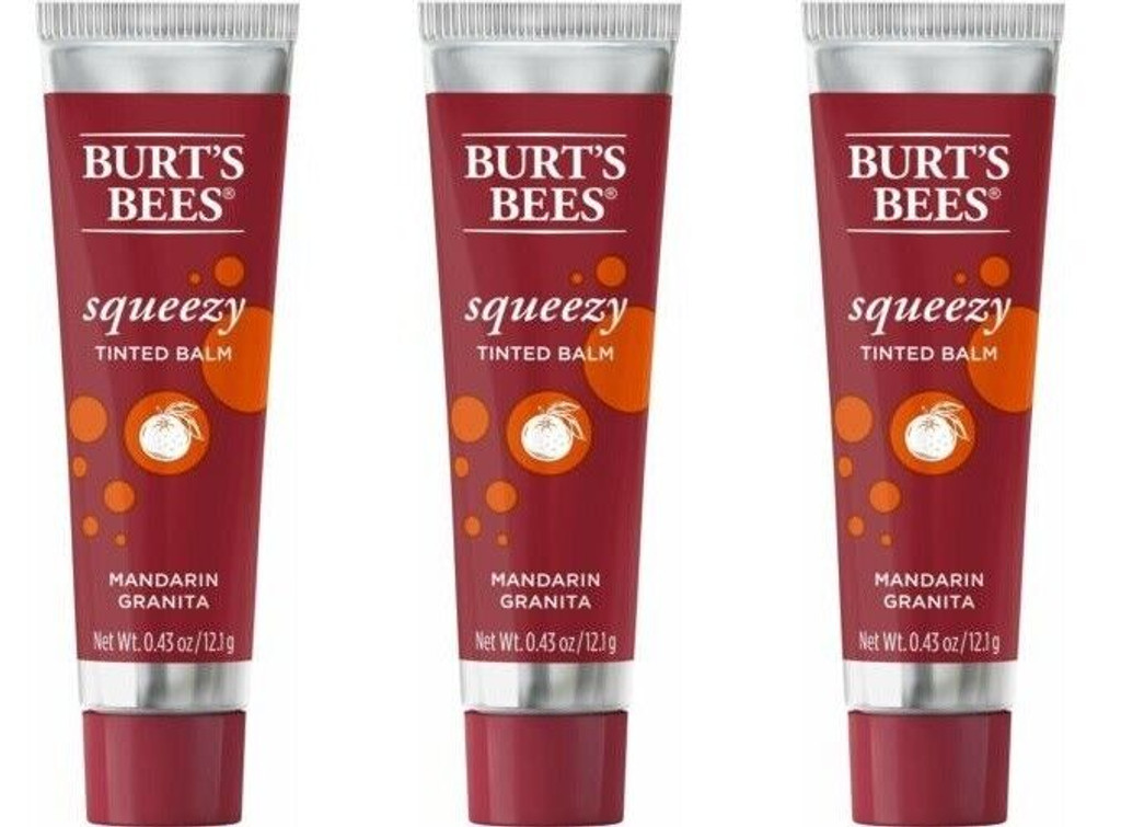 Bl Burts Bees sävytetty huulirasva puristava mandariinigranita (3 kpl)