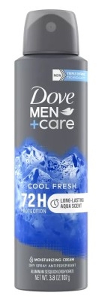 BL Dove Deodorant 3.8oz Heren Droge Spray Cool Fresh - Pakket van 3