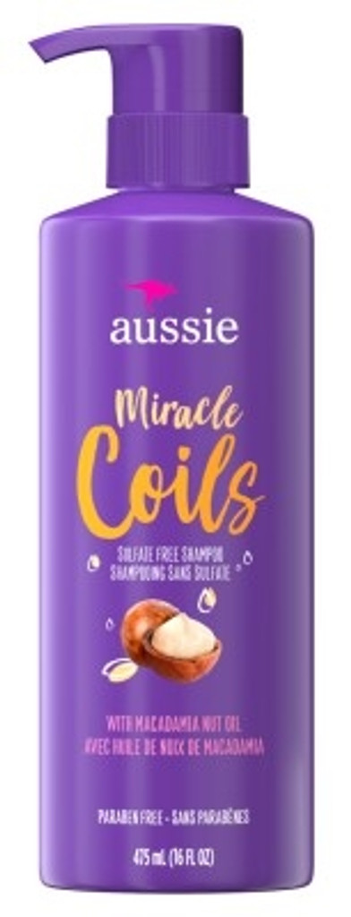 BL Aussie Shampoo Miracle Coils 16oz משאבה (ללא סולפטים) - חבילה של 3
