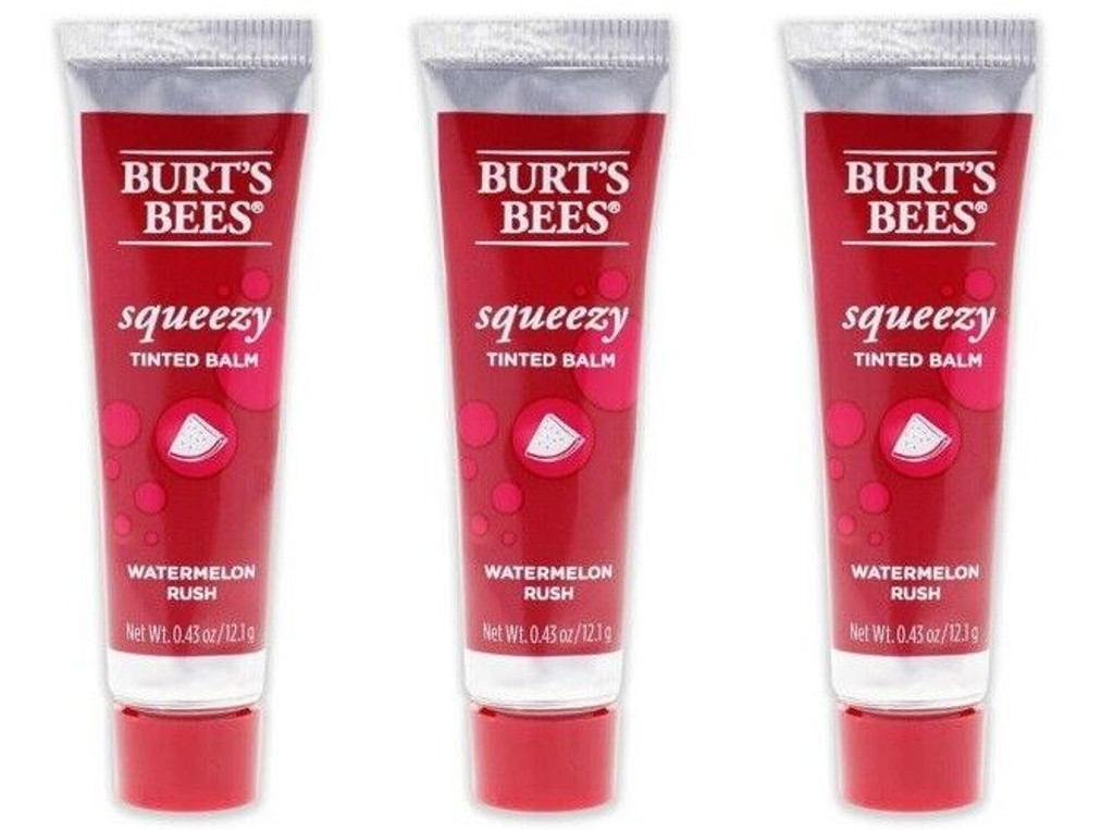 Bl burts bees protetor labial colorido squeezy melancia rush (3 peças)