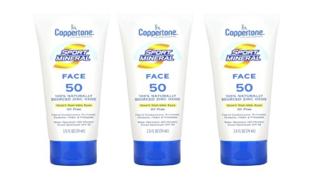 BL Coppertone Spf 50 Sport Mineral Face Zinc Oxide 2.5oz - Pack of 3