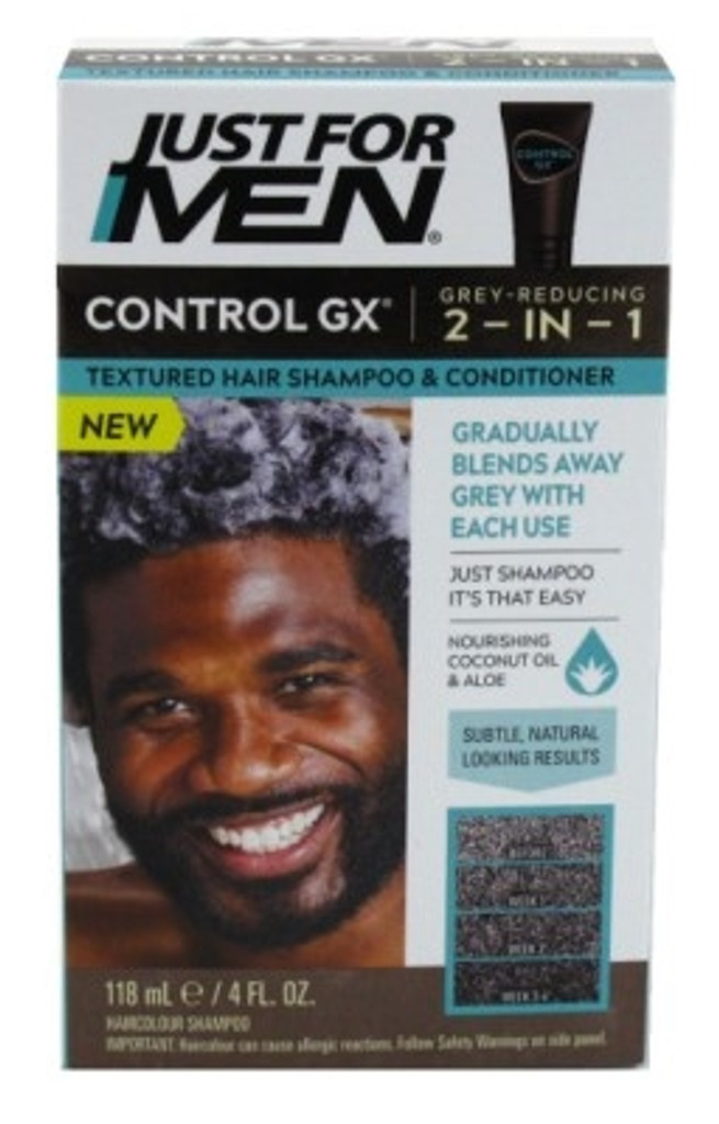BL Just For Men Control Gx 4oz 2-in-1 getextureerde shampoo en conditioner - pakket van 3
