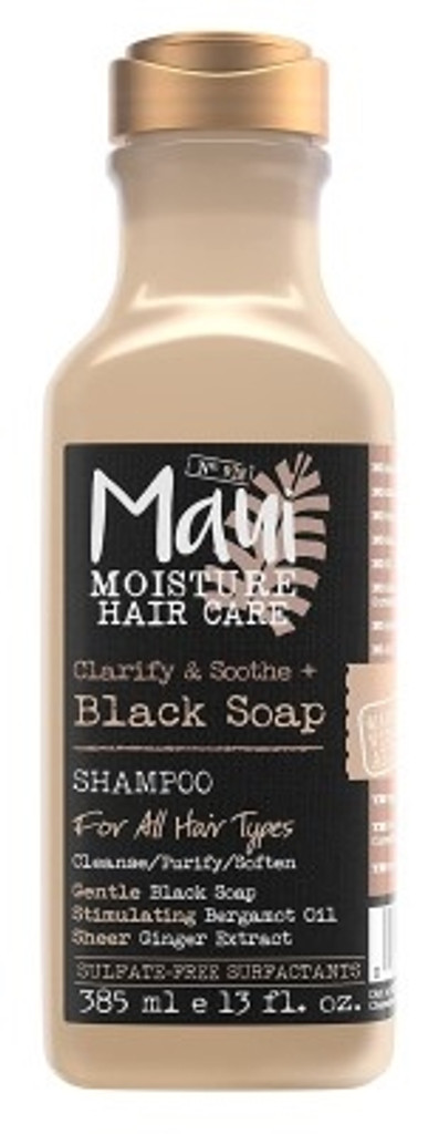 BL Maui Moisture Shampoo Black Soap 13oz Clarify/Soothe - Pack of 3